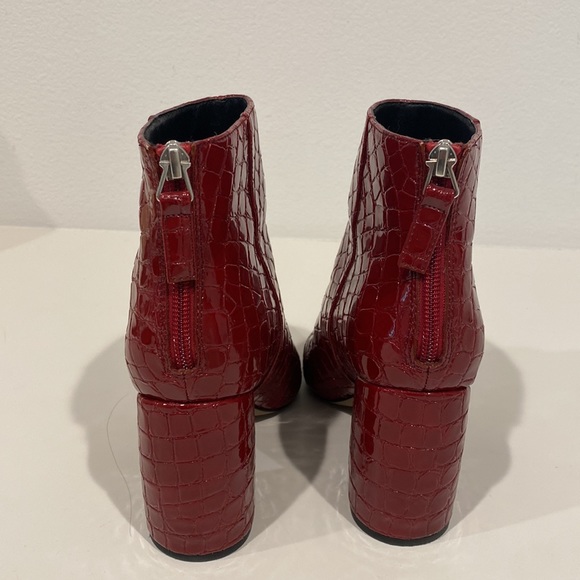 Top Shop Red Alligator Booties - Picture 4 of 5